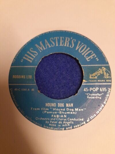 Fabian Hound Dog Man 1959 Rock`n`Roll HMV 45rpm made in India Rare