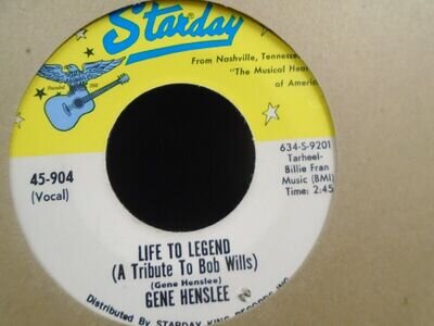 GENE HENSLEE " LIFE TO A LEGEND-BOB WILLS TRIBUTE " USA STARDAY EX+ COND.