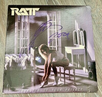 RATT-STEPHEN PEARCY SIGNED INVASION OF YOUR PRIVACY ORIG USA VINYL LP W PROOF