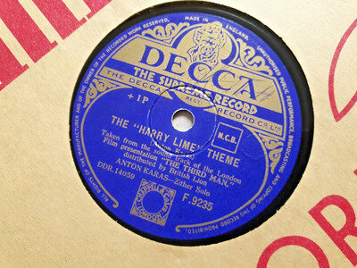 VINTAGE 78rpm THE ''HARRY LIME'' THEME :ANTON KARAS -DECCA From The Third Man