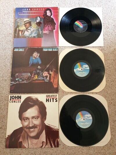 JOHN CONLEE 3 x LPs ROSE COLORED GLASSES FRIDAY NIGHT BLUES GREATEST HITS VOL 2