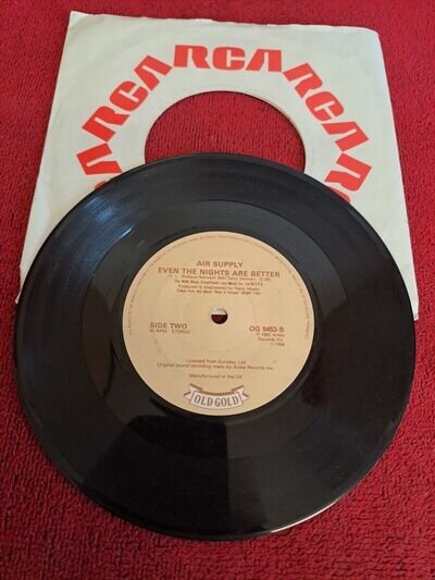 Air Supply - All Out Of Love 7" Vinyl Old Gold (B26)