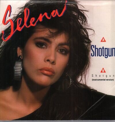 Selena Shotgun 12" vinyl UK Columbia 1987 b/w instrumental creasing and seam