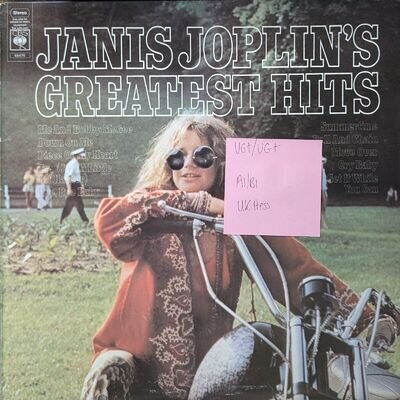 Janis Joplin's Greatest Hits Vinyl Record VG+/VG+ CBS 65470 1973 1st Press