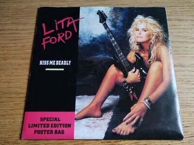 LITA FORD - KISS ME DEADLY 7" INCH UK SINGLE POSTER SLEEVE Runaways Record