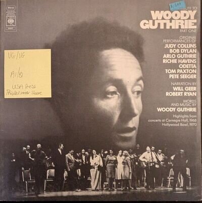 Various A Tribute To Woody Guthrie Part 1 Vinyl Record VG/VG CBS 64861 1972 1st