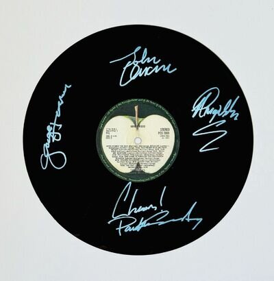 The Beatles Abbey Road Limited Edition Red Blue Signed Vinyl Record