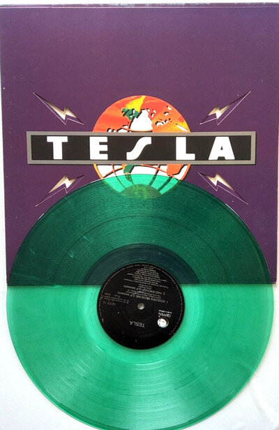 Tesla – Edison's Medicine 1991 limited edition green 12" vinyl record