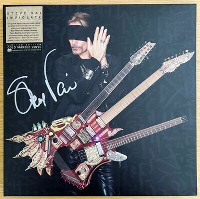 SIGNED Steve Vai Inviolate Gold Marble US Press 1 of 100 Copies