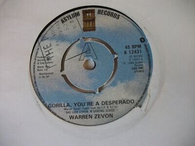 WARREN ZEVON Gorilla You're A Desperado 1980 7" Vinyl VG+ condition