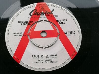 WAYNE NEWTON UK 45 CAPITOL DEMO COMING ON TOO STRONG