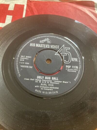 1963 BURL IVES 7" 45 - UGLY BUG BALL / ON THE FRONT PORCH - HMV RECORDS POP 1178