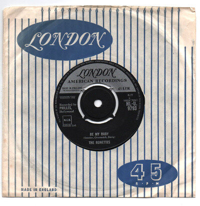 THE RONETTES - BE MY BABY 7" 45 EX+ VINYL Original 1963 UK 1st Press Single