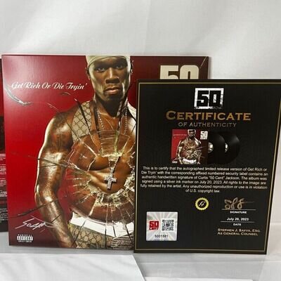 50 CENT - GET RICH OR DIE TRYIN' AUTOGRAPHED LIMITED EDITION VINYL WITH C.O.A