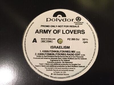 ARMY OF LOVERS Israelism POLYDOR/STOCKHOLM 1993 UK 12" MAXI PROMO EXCELLENT