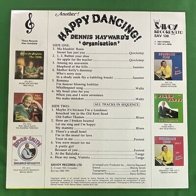 Dennis Hayward's Organisation, Another Happy Dancing. Savoy Records, 12" LP