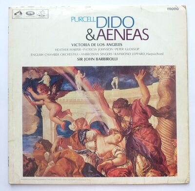 John Barbirolli Purcell Dido & Aeneas LP Angel AN169 EX/VG 1966 with booklet, Pu