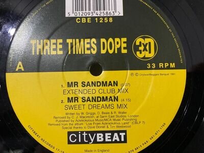 Three Times Dope - Mr Sandman (4 Mixes) Rare UK 12" Vinyl 1991 Hip Hop