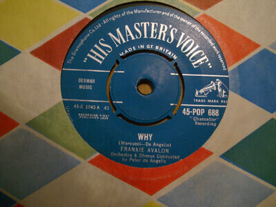 FRANKIE AVALON, WHY, HMV RECORDS 1959 EX/EX+