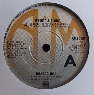 (37) Rita Coolidge - We're All Alone 7"