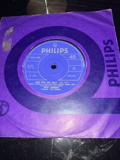 vicky leandros come what may 7" vinyl record very good condition