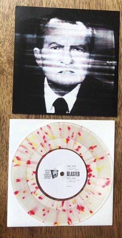 Blasted – Exposed / Time To Die 7" Vinyl Clear Pink Yellow Splatter Vinyl NM