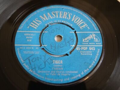 Fabian - Tiger / Mighty Cold - 7" Single Vintage Vinyl HMV 45-POP 643