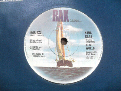 NEW WORLD: KARA KARA 1971 RAK 45RPM SUPERB EX+