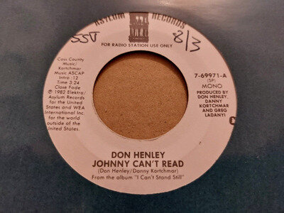 DON HENLEY * JOHNNY CAN'T READ * 7" PROMO U.S. IMPORT SINGLE EXCELLENT 1982