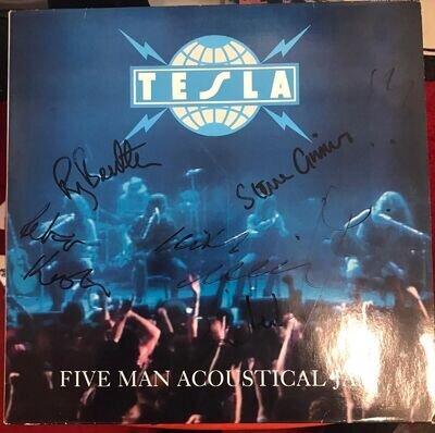 TESLA Five Man Acoustical Jam 2LP VINYL Fully Autographed