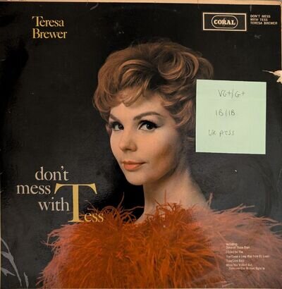 Teresa Brewer Don't Mess With Tess Vinyl Record VG+/G+ 1962 1st Press