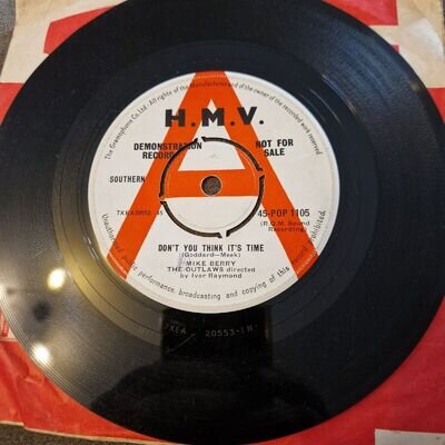 Mike Berry & The Outlaws - Don't You Think It's Time - 7" Vinyl Single - DEMO