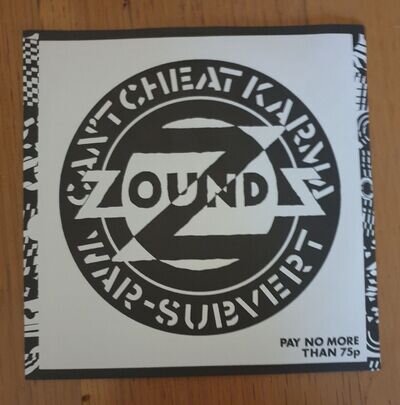 Zounds - Can’t Cheat Karma 7” Crass Records 1980 Mint Condition