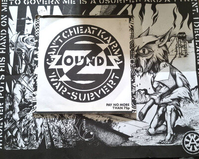 Zounds - Can't Cheat Karma War Subvert 7" Crass Records Punk with Poster