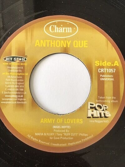 Reggae - Anthony Que - Army Of Lovers / Cave Crewe - Version - Mint