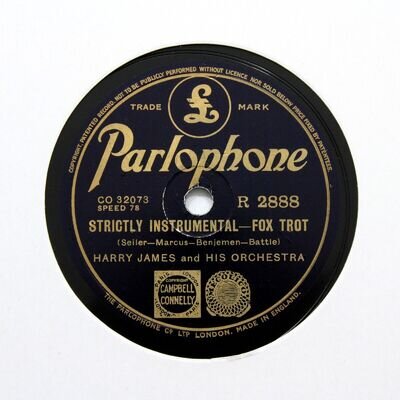 HARRY JAMES & HIS ORCHESTRA "Strictly Instrumental" (E+) PARLOPHONE R-2888 [78]