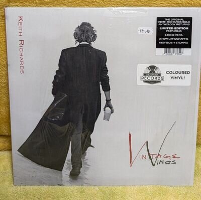 Keith Richards – Vintage Vinos LTD RED/BLACK VINYL LP 2023 still in shrink EX+