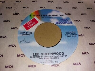 LEE GREENWOOD * IT TURNS ME INSIDE OUT * 7" U.S. IMPORT 1981 EXCELLENT