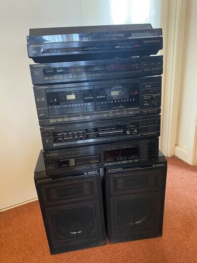 Pioneer Stereo Stack System With Speakers.