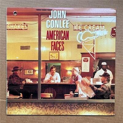 JOHN CONLEE AMERICAN FACES LP 1987 - nice clean copy - punch hole in cover USA