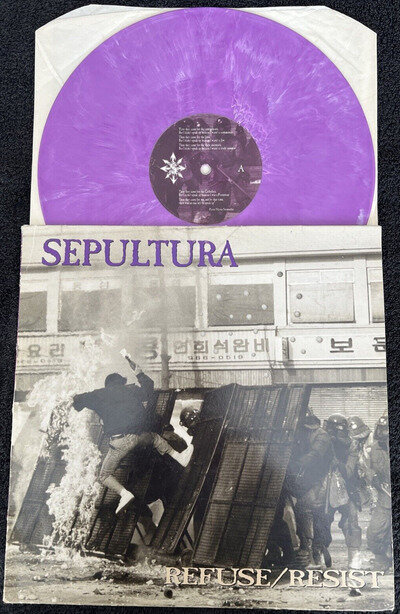 Sepultura – Refuse/Resist 12'' PURPLE Vinyl 1994 CLEANED/TESTED VG VIDEO CLIP