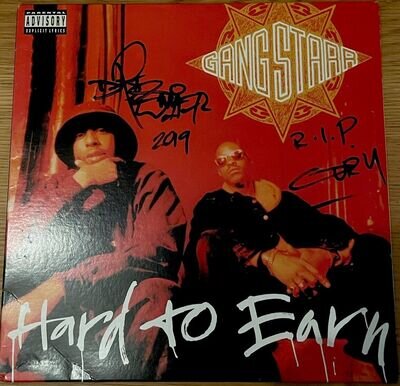 Signed Gang Starr - Hard To Earn - Classic 1994 Hip Hop Rap Vinyl LP