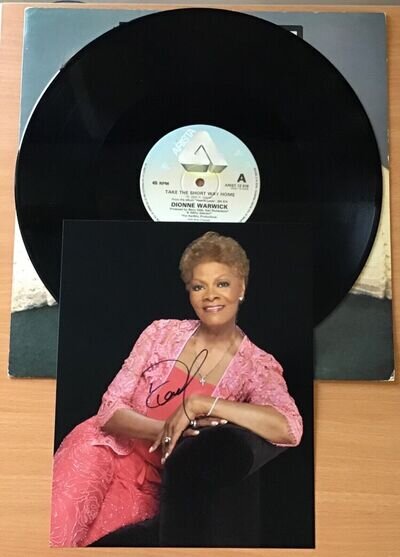 DIONNE WARWICK,YOURS,TAKE THE SHORT WAY,VINTAGE 12" 45rpm,+HAND SIGNED PHOTO,COA