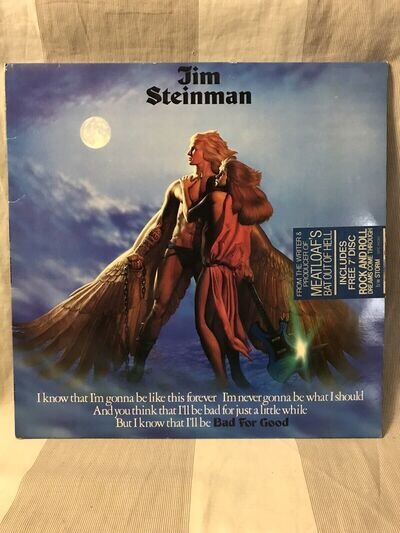 JIM STEINMAN "BAD FOR GOOD" RARE ORIG LP ROCK MEATLOAF TODD RUNDGREN