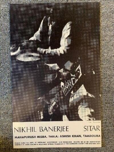 Nikhil Banerjee Concert Poster Sitar San Francisco