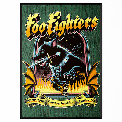 Foo Fighters Concert Poster Print 22nd June London Stadium For Foo Fighters Fan