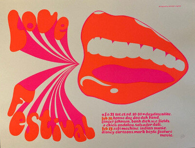 Michael English poster - Love Festival UFO 67 Limited Edition Official Hapshash