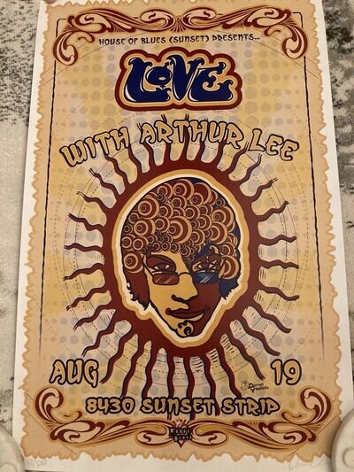 LOVE w. ARTHUR LEE- Signed Original Gig Poster D. Grealish House Of Blues 2004