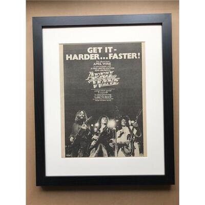 APRIL WINE HARDER...FASTER(FRAMED) POSTER SIZED original music press advert from