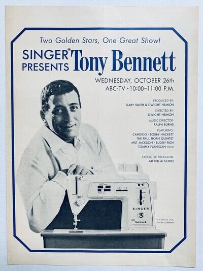 TONY BENNETT 1966 vintage POSTER ADVERT SINGER TV SPECIAL